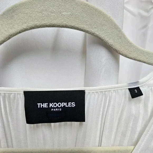 The Kooples Shear Pleated Heart Top Sz 2 - Picture 6 of 9